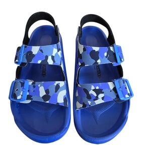 Birkenstock Kids Cork Camo Ultra Blue Mogami Kids Mogami Kids Birko-Flor Size 34